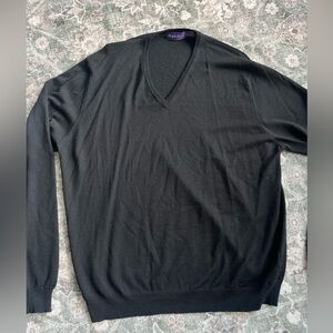 Ralph Lauren purple label Black V-Neck Sweater